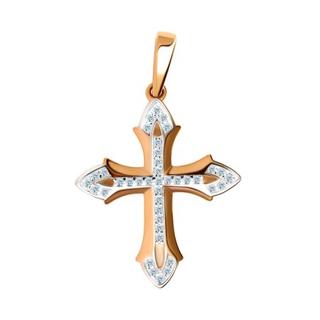 Золотая подвеска Крест с фианитами 16410₽