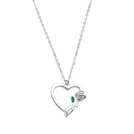 Серебряное колье Сердце с эмалью и родированием 1200₽