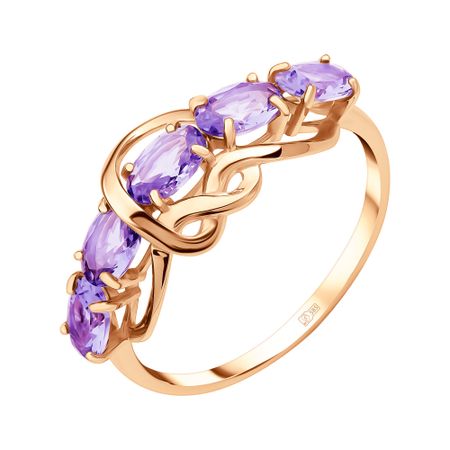 Золотое кольцо с аметистами 23990₽