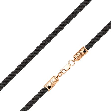 Текстильный шнурок с серебряным замком 4330₽