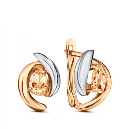 Золотые серьги с цитринами 45490₽