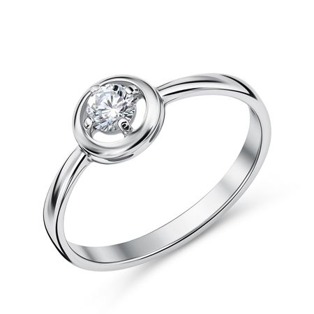 Серебряное кольцо с фианитом 640₽