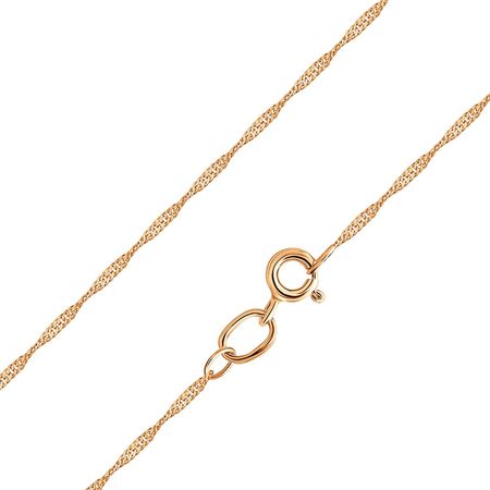 Золотой пустотелый браслет Сингапур с алмазной гранью 12930₽