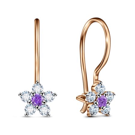 Золотые детские серьги с фианитами 17490₽