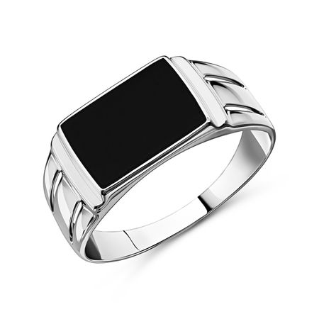 Серебряная печатка с эмалью и родированием 3290₽