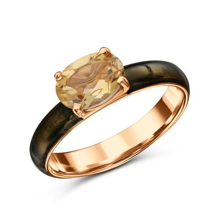 Золотое кольцо с цитрином и эмалью 31990₽