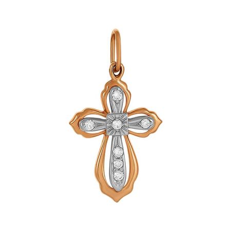 Золотая подвеска Крест с бриллиантами 51990₽