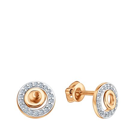 Золотые серьги с фианитами и родированием 25990₽