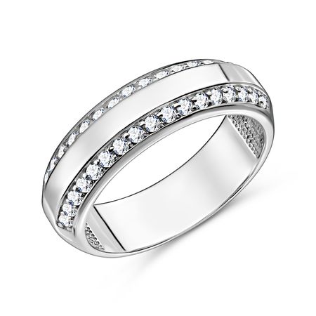 Серебряное кольцо с фианитами и родированием 3390₽