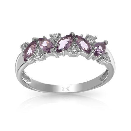 Серебряное кольцо с ювелирным стеклом и фианитами 990₽