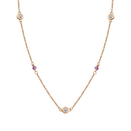 Серебряное колье с аметистами и фианитами р 40-45 1970₽