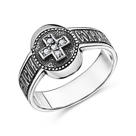 Серебряная печатка с фианитами и чернением 1660₽