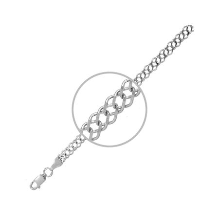 Серебряная цепочка Ромб с алмазной гранью и родированием 5790₽