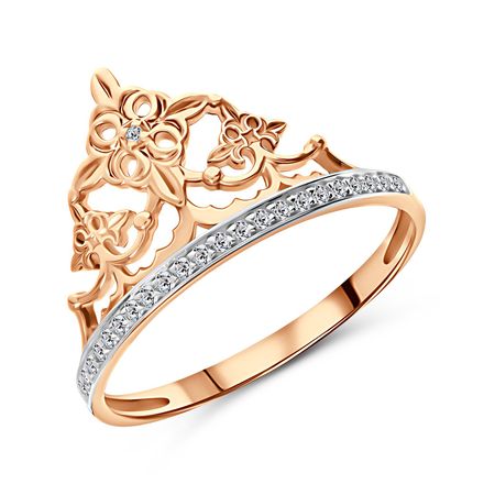 Кольцо TALANT Корона из серебра с фианитами