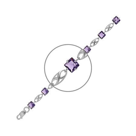 Серебряный браслет с аметистами и родированием 5970₽