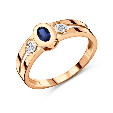 Золотое кольцо с сапфиром и бриллиантами 36990₽