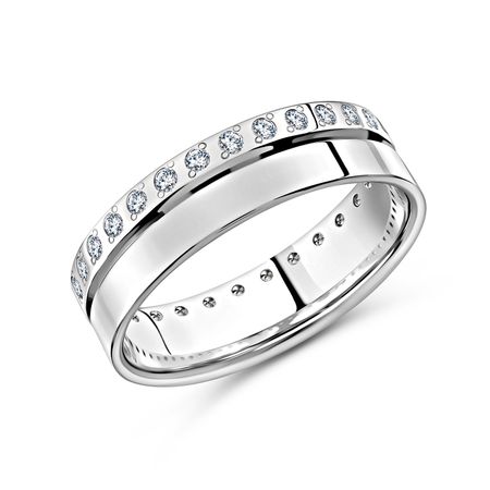 Золотое обручальное кольцо с фианитами 5 мм 47620₽