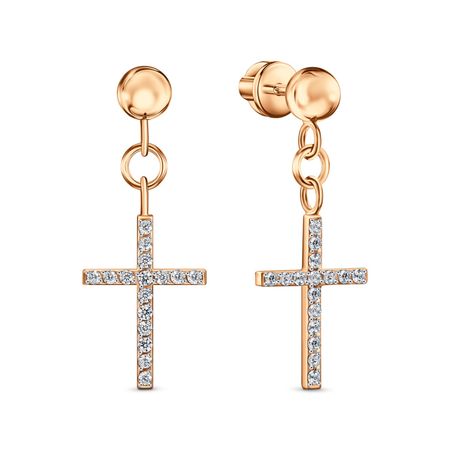 Золотые серьги с бриллиантами и родированием 51990₽