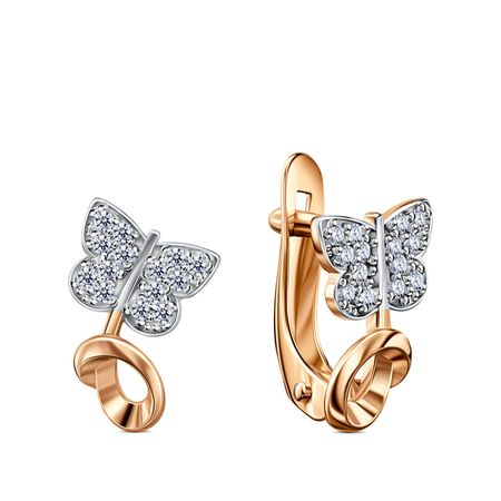 Золотые детские серьги с фианитами 23410₽