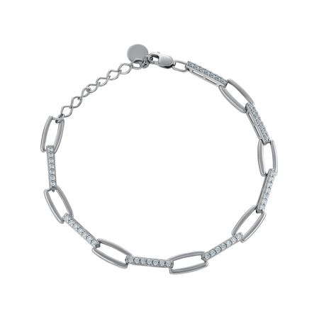Серебряный браслет с фианитами и родированием 6550₽