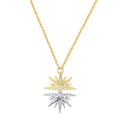 Серебряное колье с фианитами и позолотой 3130₽