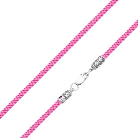 Текстильный шнурок с серебряным замком с чернением 1490₽