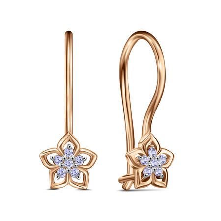 Золотые детские серьги с фианитами 16490₽