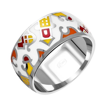 Серебряное кольцо с эмалью 1990₽