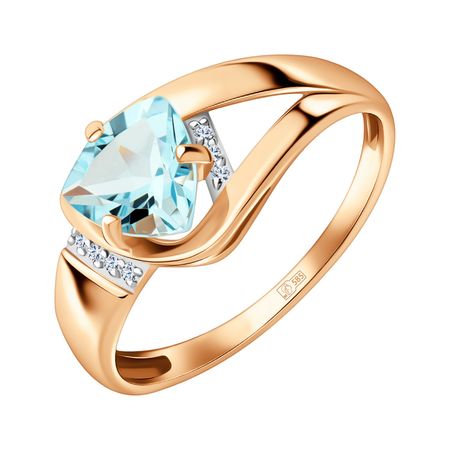 Золотое кольцо с топазом и бриллиантами 36990₽