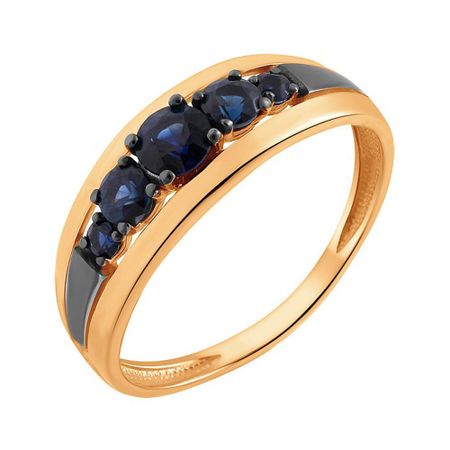 Золотое кольцо с сапфирами и родированием 61990₽
