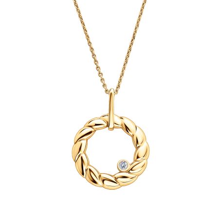 Серебряное колье с фианитом SWAROVSKI и позолотой 900₽