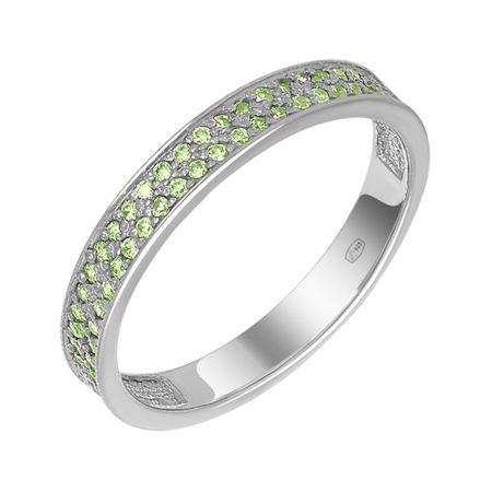 Серебряное кольцо с фианитами и родированием 890₽