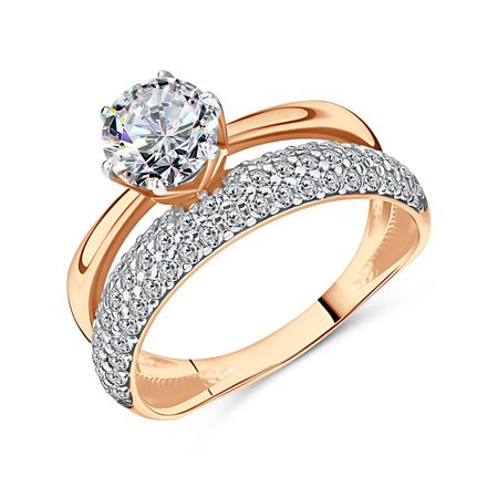 Золотое кольцо с фианитами 38640₽