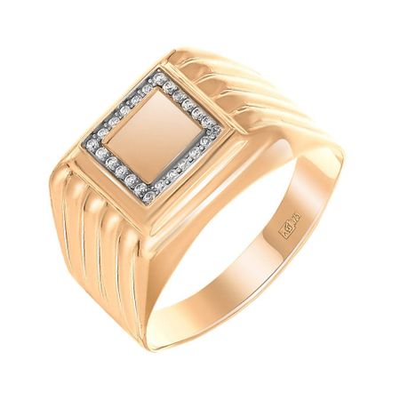 Кольцо-печатка TALANT из золота с фианитами 34630₽