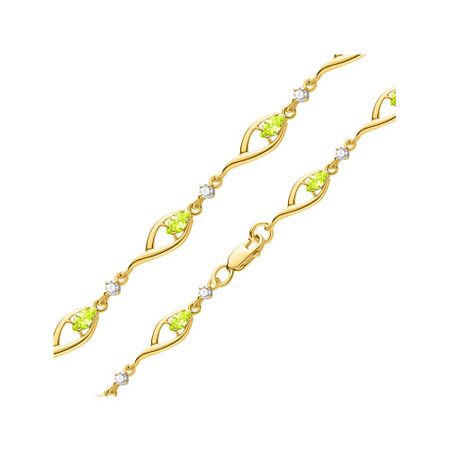 Серебряный браслет с ювелирными кристаллами и фианитами с позолотой 1800₽