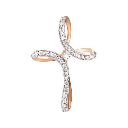 Золотая подвеска Крест с фианитами 17490₽
