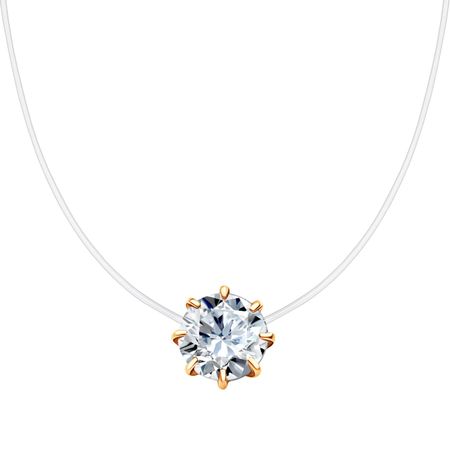Серебряное колье на леске с фианитом и позолотой 1590₽