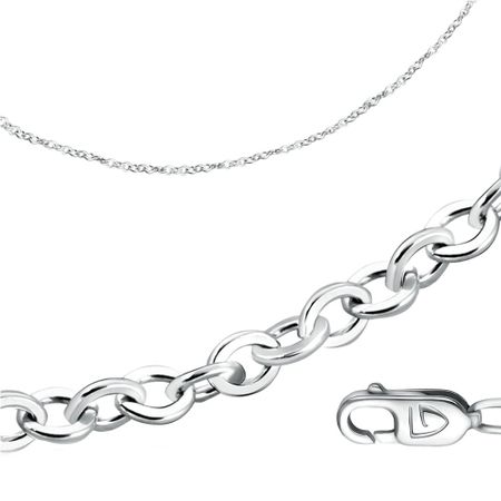 Серебряная цепочка Якорь с родированием 790₽