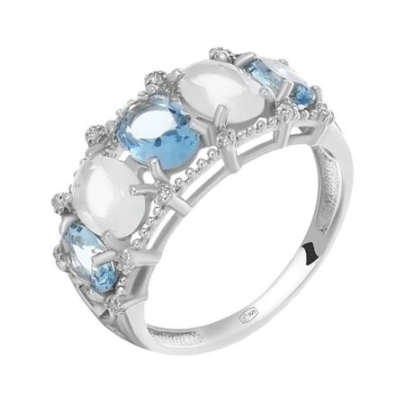Кольцо из серебра с кварцем и фианитами 1190₽