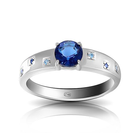 Кольцо из серебра с ювелирным кристаллом и фианитами 790₽