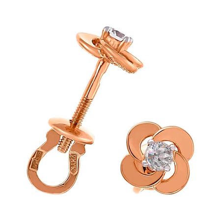 Золотые серьги с фианитами 19990₽