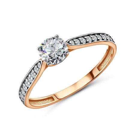 Золотое кольцо с фианитами 17620₽