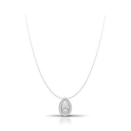 Серебряное колье на леске с фианитами и родированием 610₽