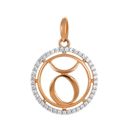 Золотая подвеска с фианитами со знаком зодиака Телец 26400₽