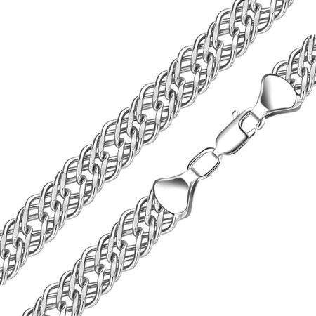 Серебряный полновесный браслет Тройной ромб с алмазной гранью 4600₽