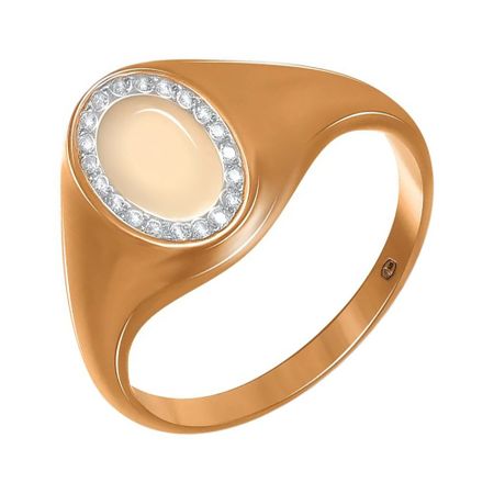 Серебряная печатка с фианитами и позолотой 950₽