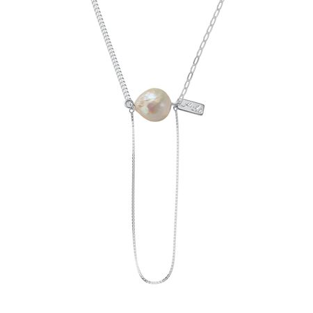 Серебряное колье с жемчугом и родированием 5980₽