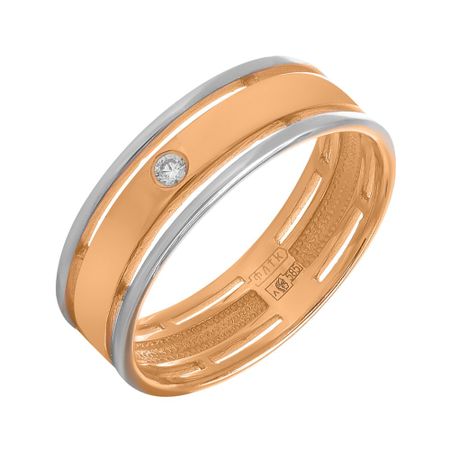Золотое обручальное кольцо с фианитом 37860₽