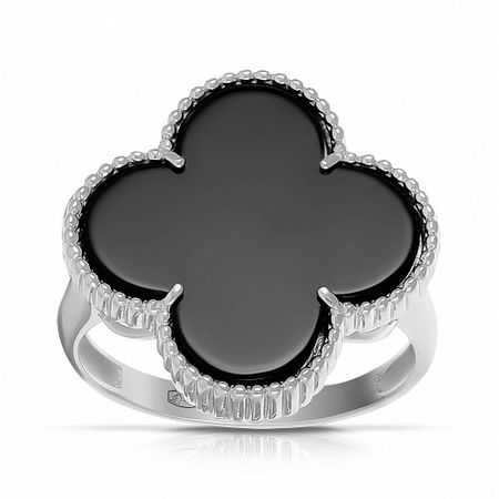 Серебряное кольцо с ониксом из коллекции КЛЕВЕР 1800₽