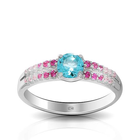 Кольцо из серебра с ювелирным кристаллом и фианитами 790₽